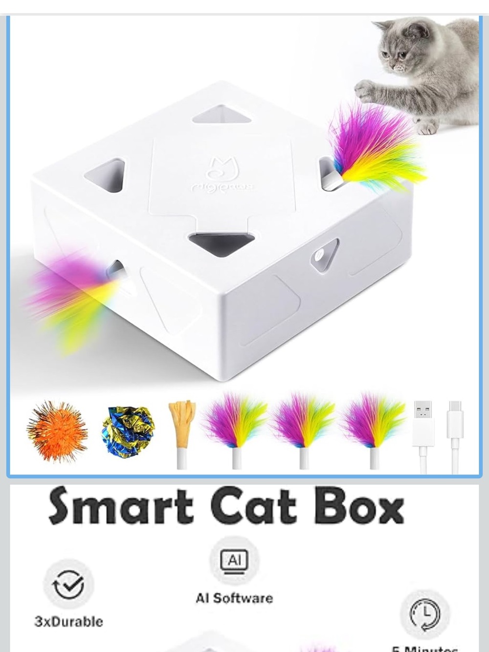 Interactive Cat Toys -Migibox for Indoor Bored Cats